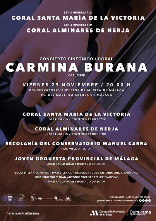 UN CARMINA BURANA Y DOS ANIVERSARIOS EN EL CONSERVATORIO SUPERIOR DE MÚSICA DE MÁLAGA